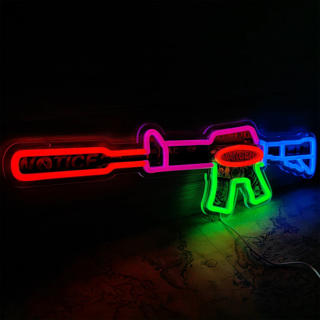 M4A1-S Imminent Danger Rifle Neon Light Wall Decor