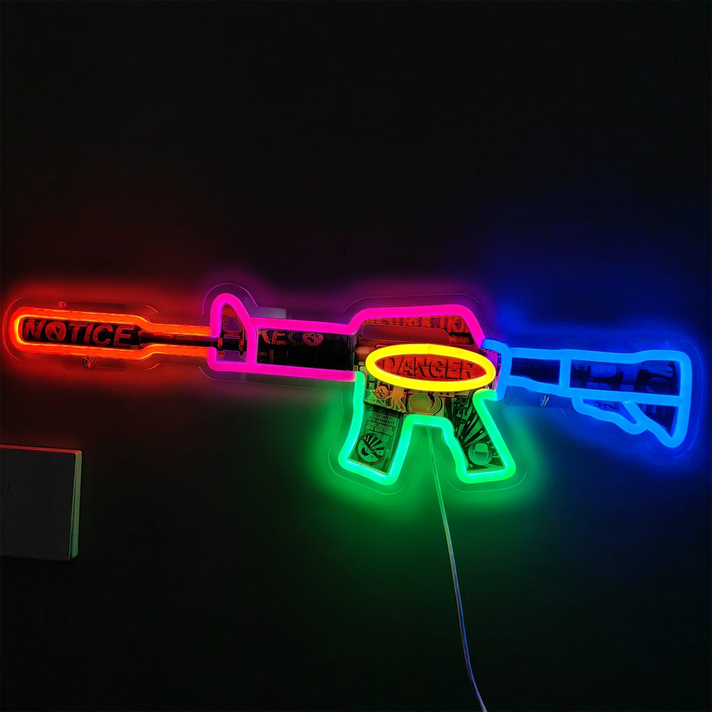M4A1-S Imminent Danger Rifle Neon Light Wall Decor