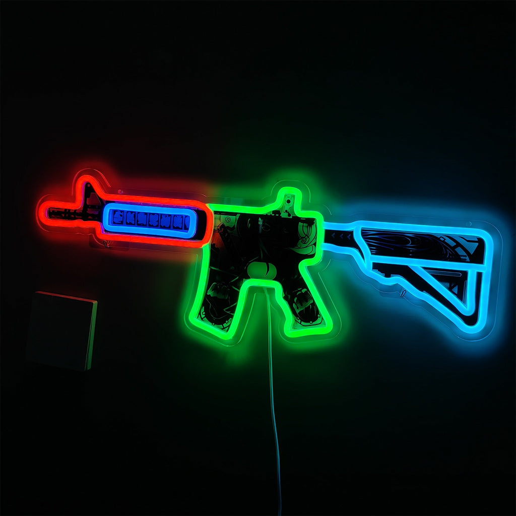 M4A4 Neo-Noir Color Rifle Neon Light Wall Decor