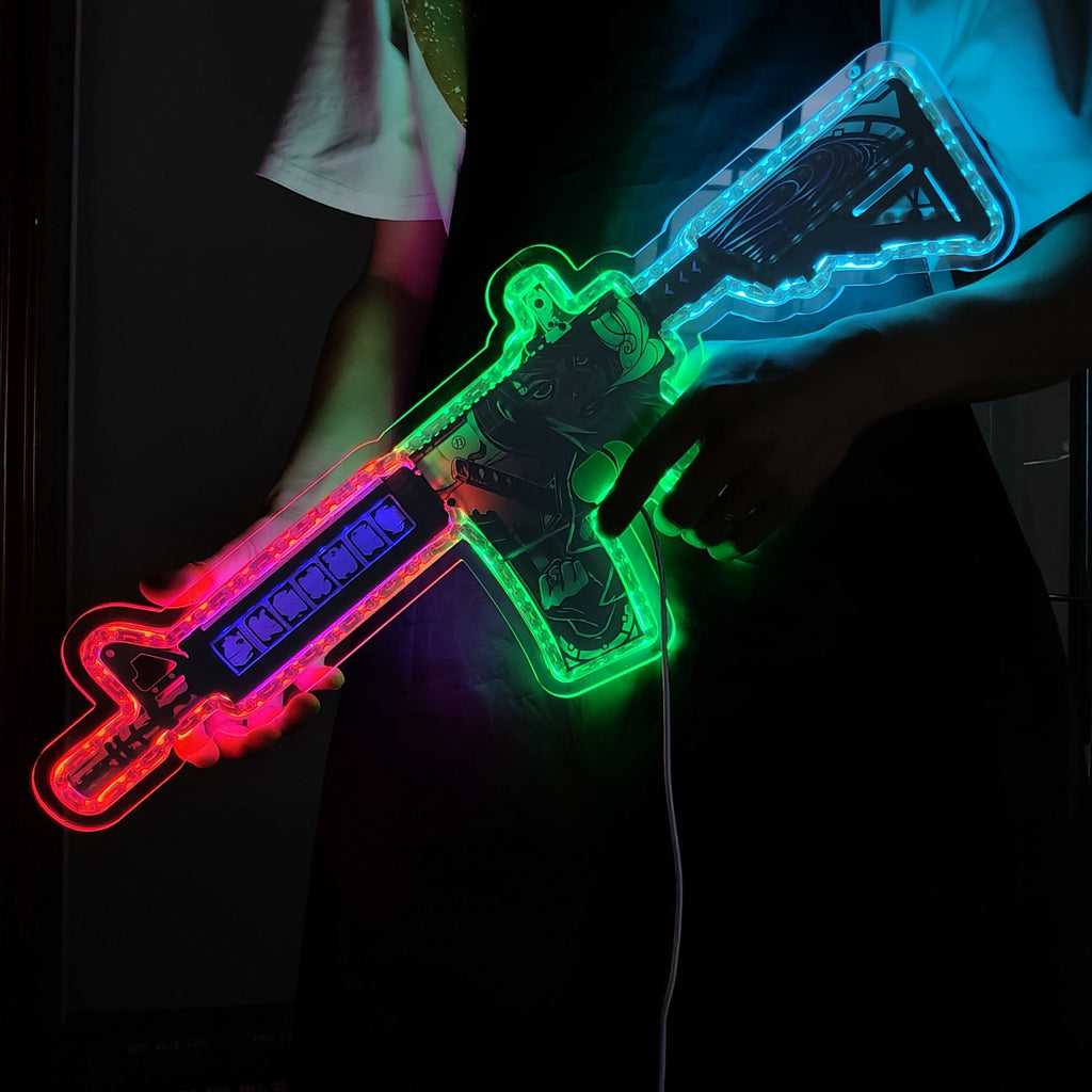 M4A4 Neo-Noir Color Rifle Neon Light Wall Decor