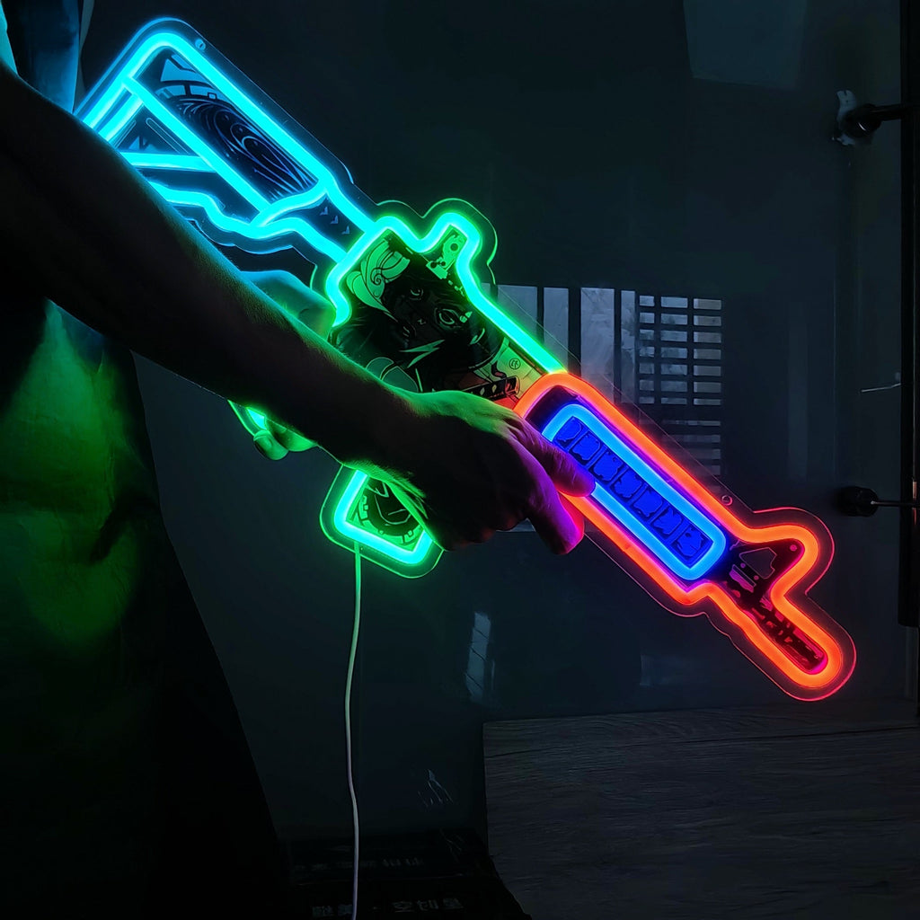 M4A4 Neo-Noir Color Rifle Neon Light Wall Decor