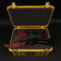 Fade Doppler Lore Case Hardened Gamma Case Balisong Karambit 2 in 1 Gift Box