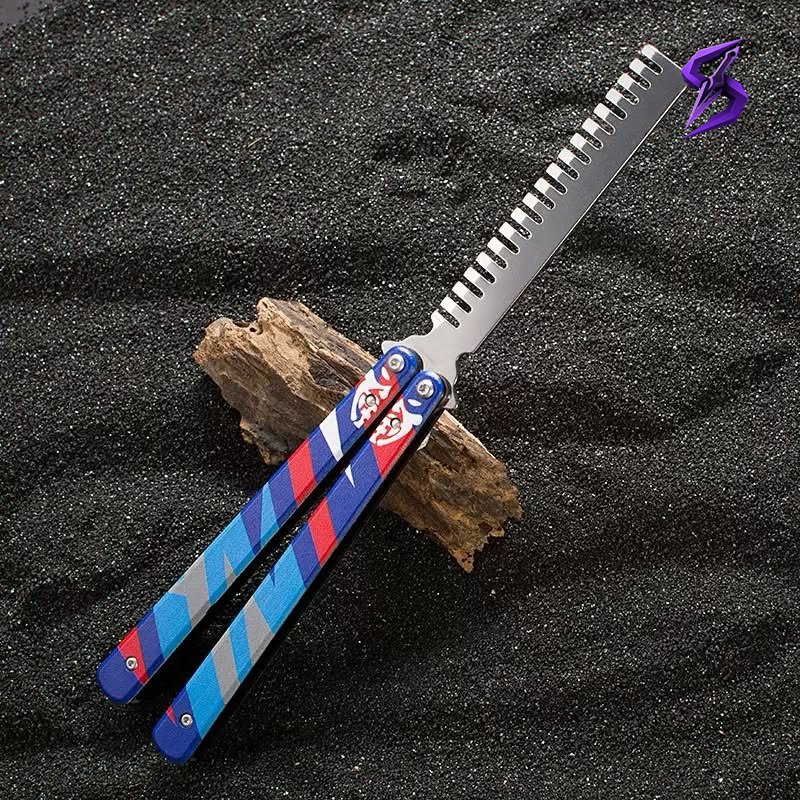 Trainer balisong Yoru ouvert, manches en aluminium