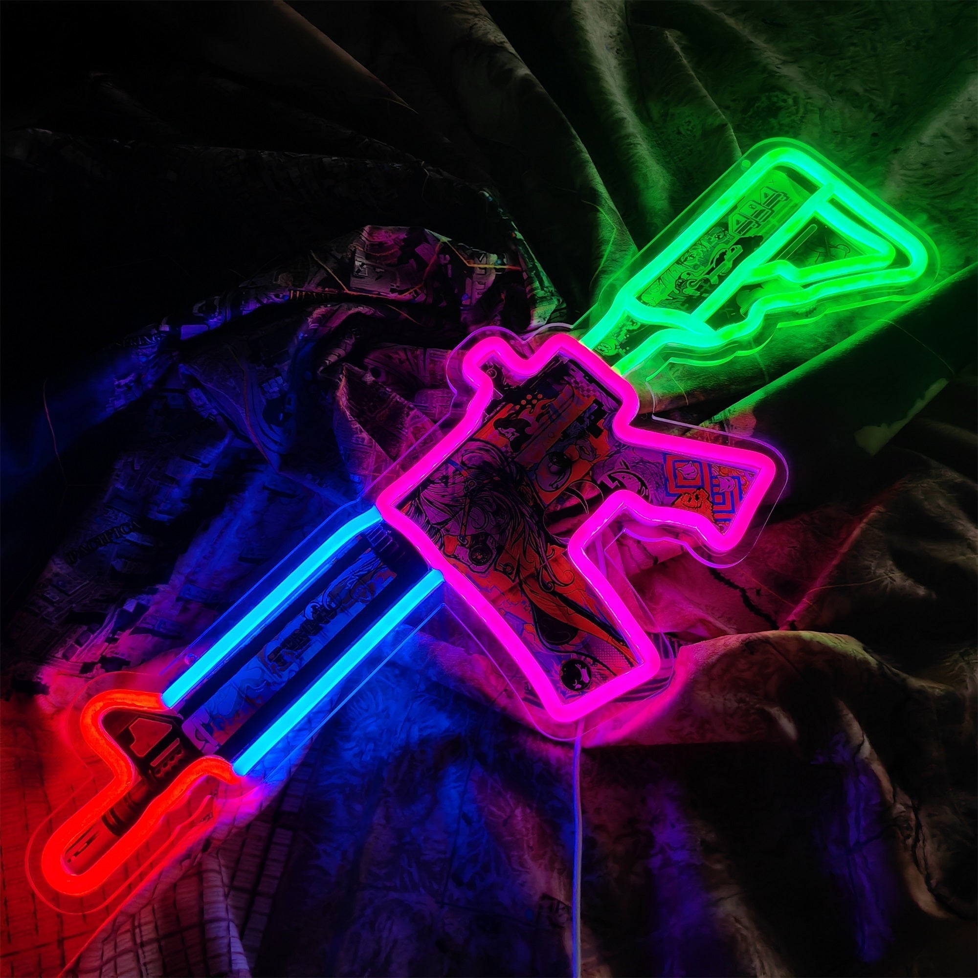 M4A4 Desolate Space Color Rifle Neon Light Wall Decor