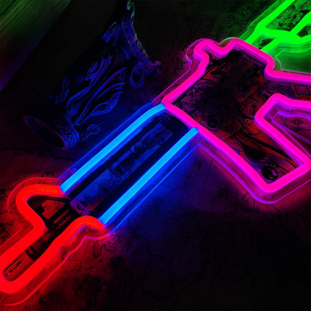 M4A4 Desolate Space Color Rifle Neon Light Wall Decor