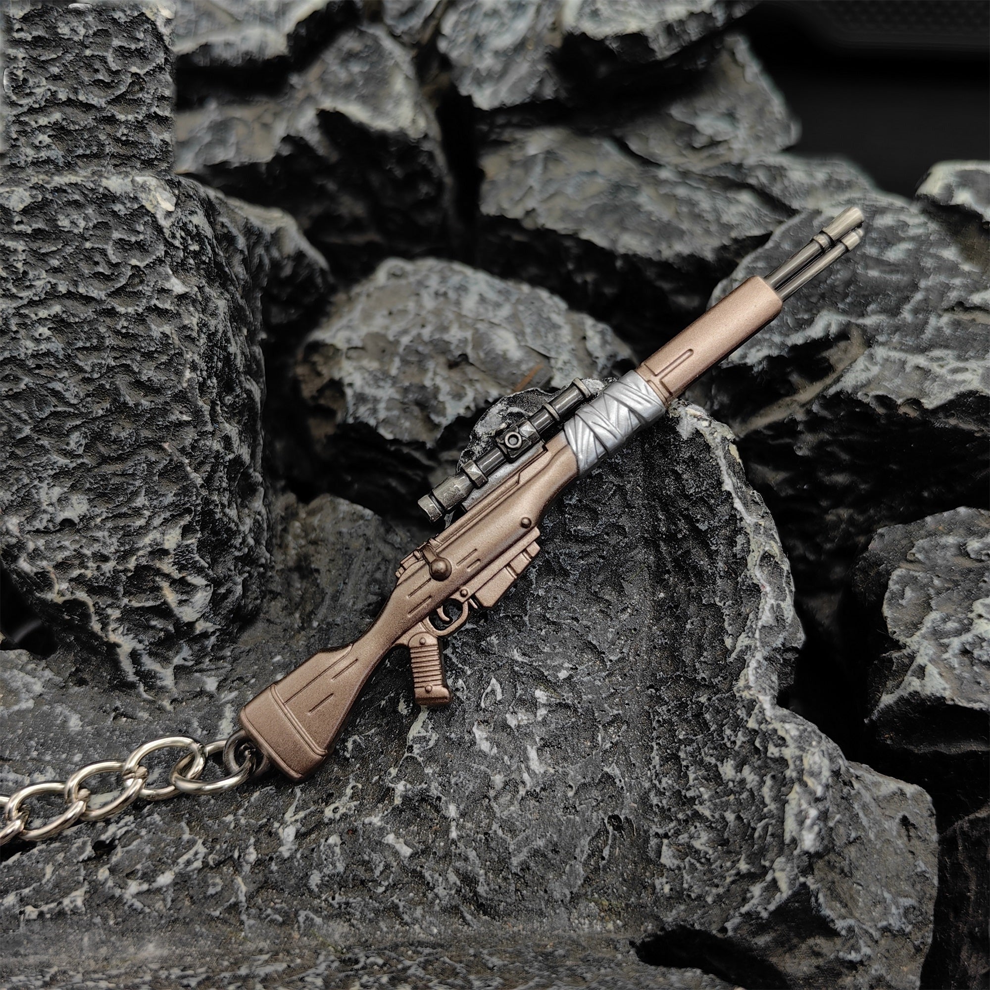 Mini Infantry Operator Gun Keychain Metal Pendant