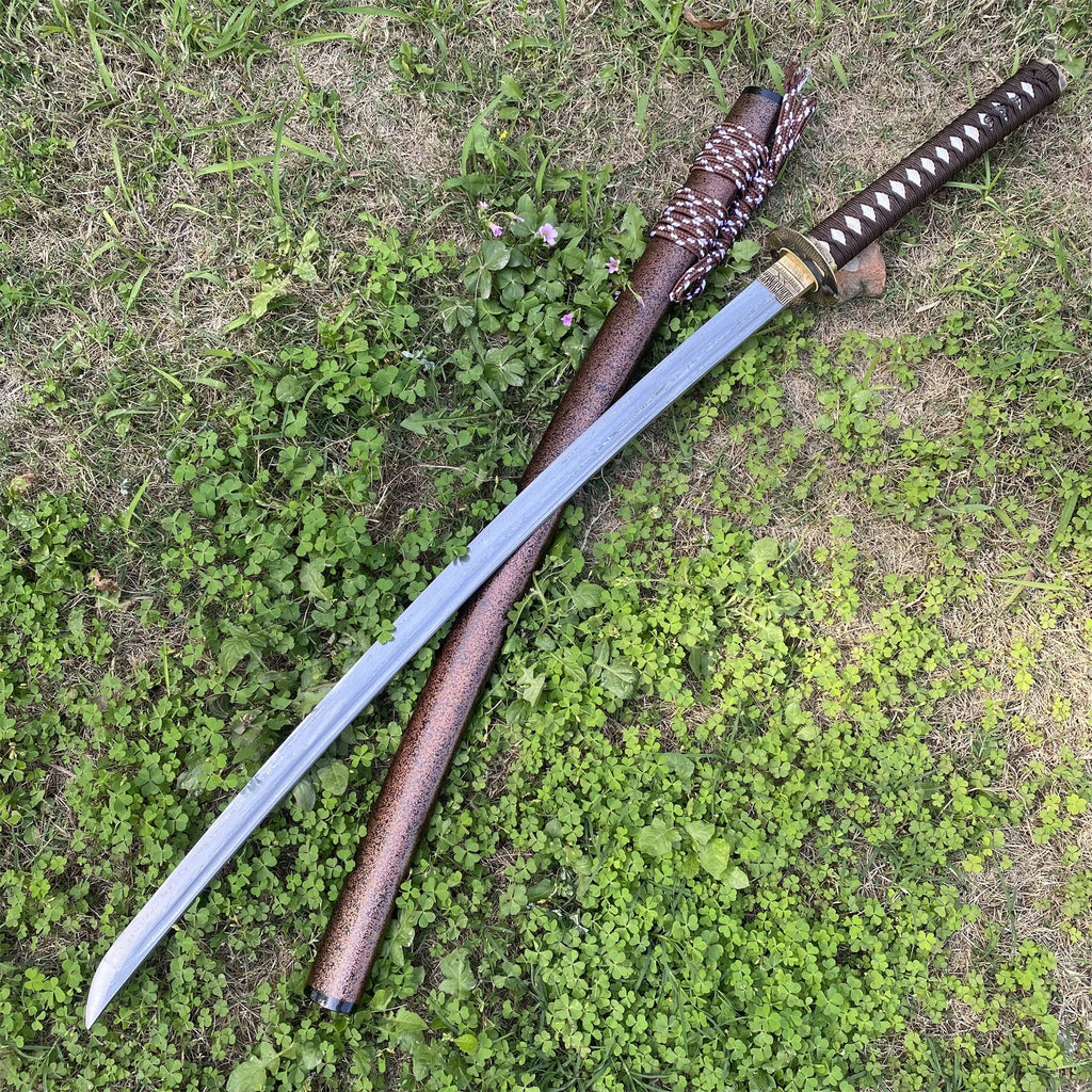 Damascus Steel Samurai Katana - Carp Fish Tsuba