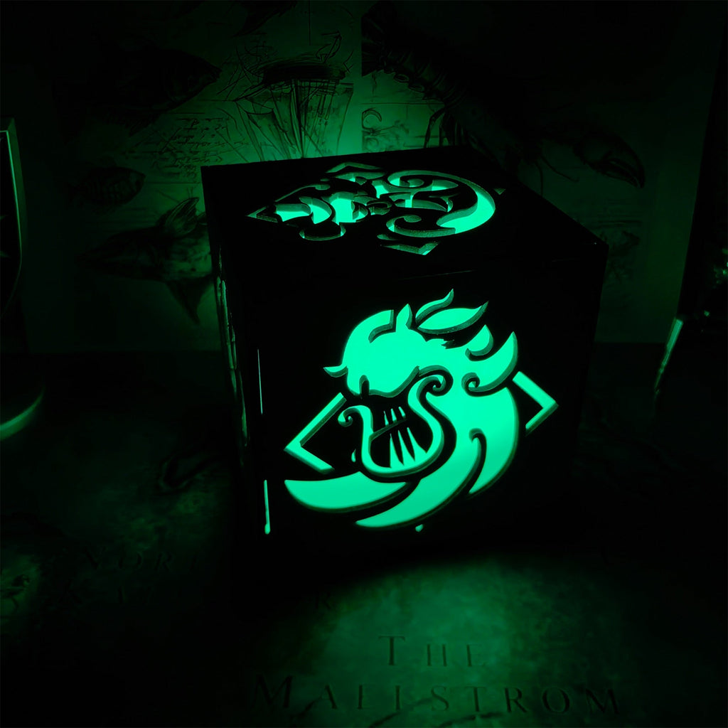 Kaveh Inspired Wooden Cube Light Desk Decor