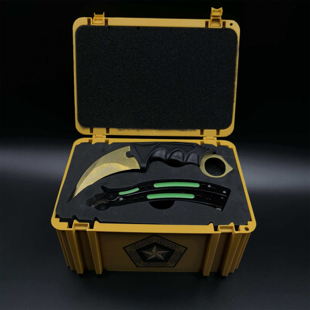 Lore Blunt Blade Karambit Trainer & Balisong Butterfly Knife Trainer 2 in 1 Pack Gift Box