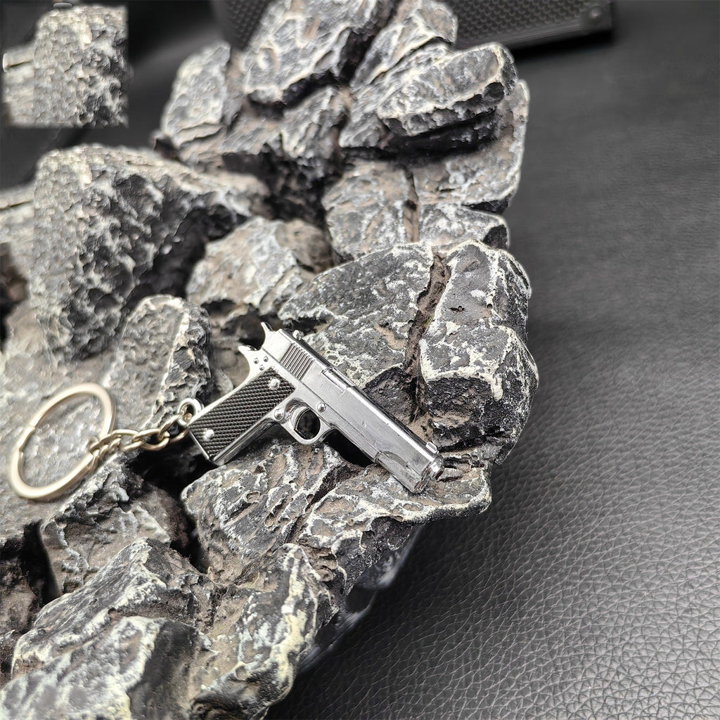 Mini M1911 Pistol Metal Keychain