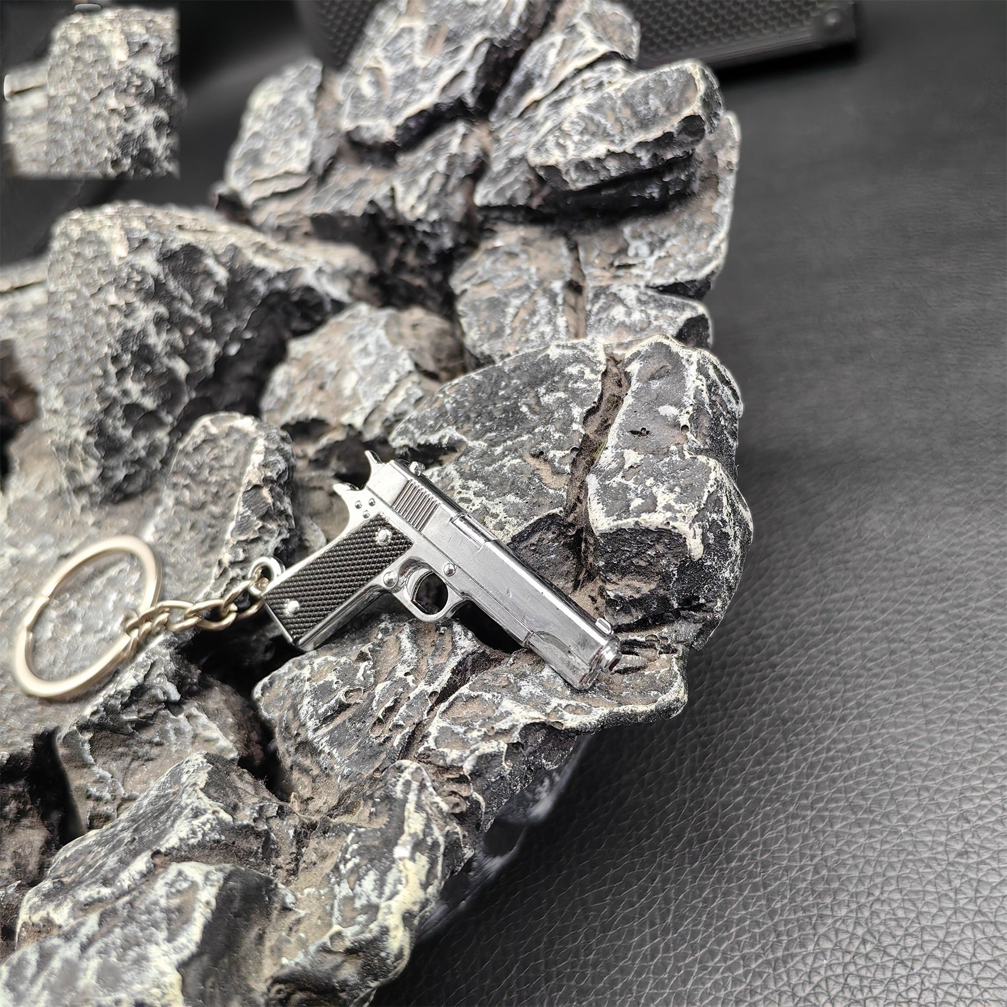 Mini M1911 Pistol Metal Keychain