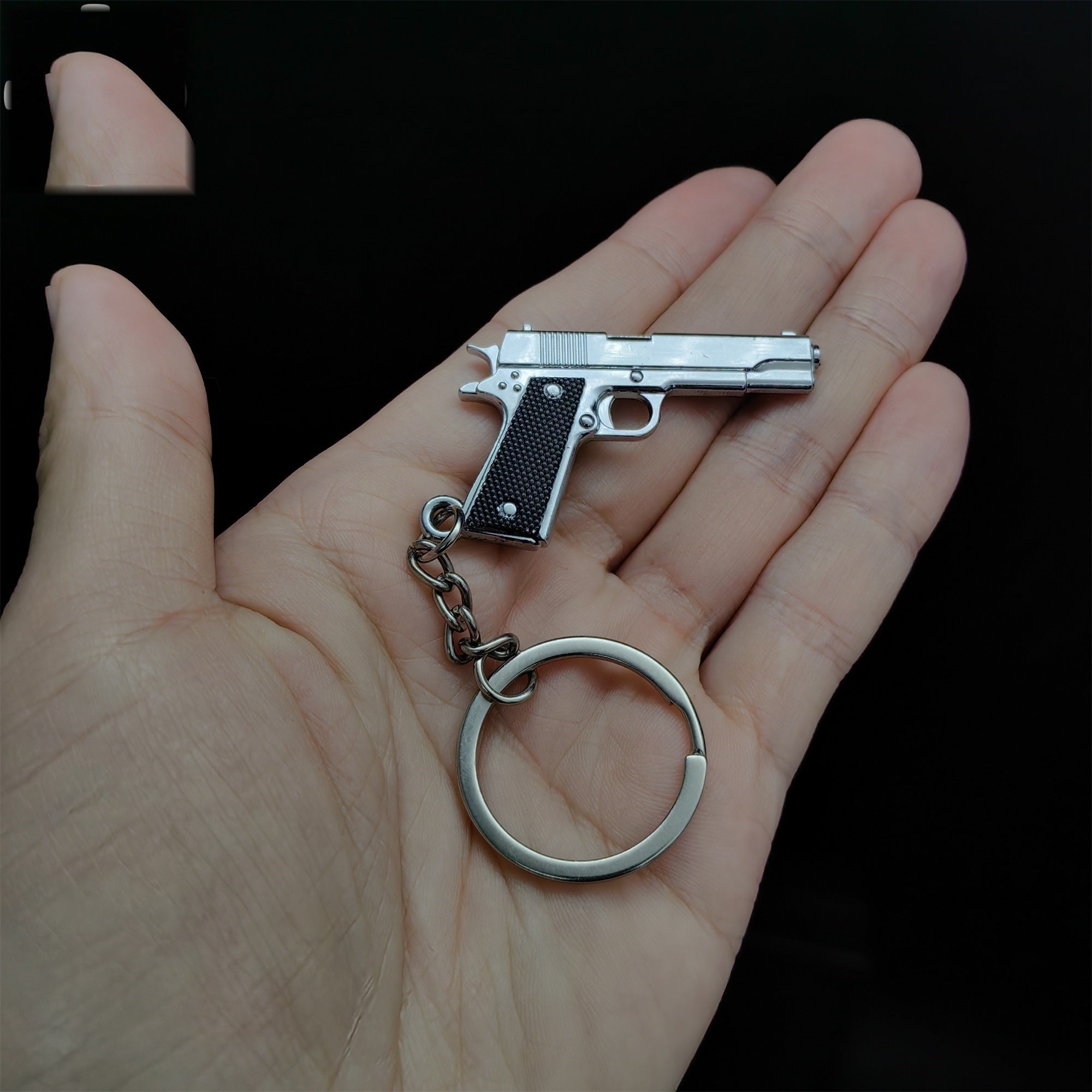 Mini M1911 Pistol Metal Keychain