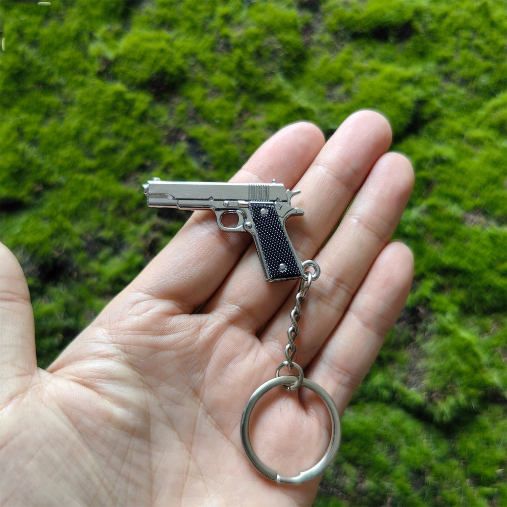 Mini M1911 Pistol Metal Keychain