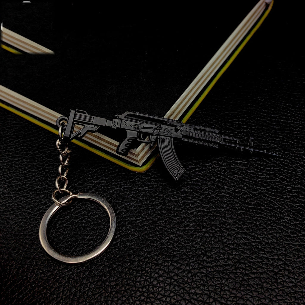 Metal M762 Mini Gun Model Keychain Pendant