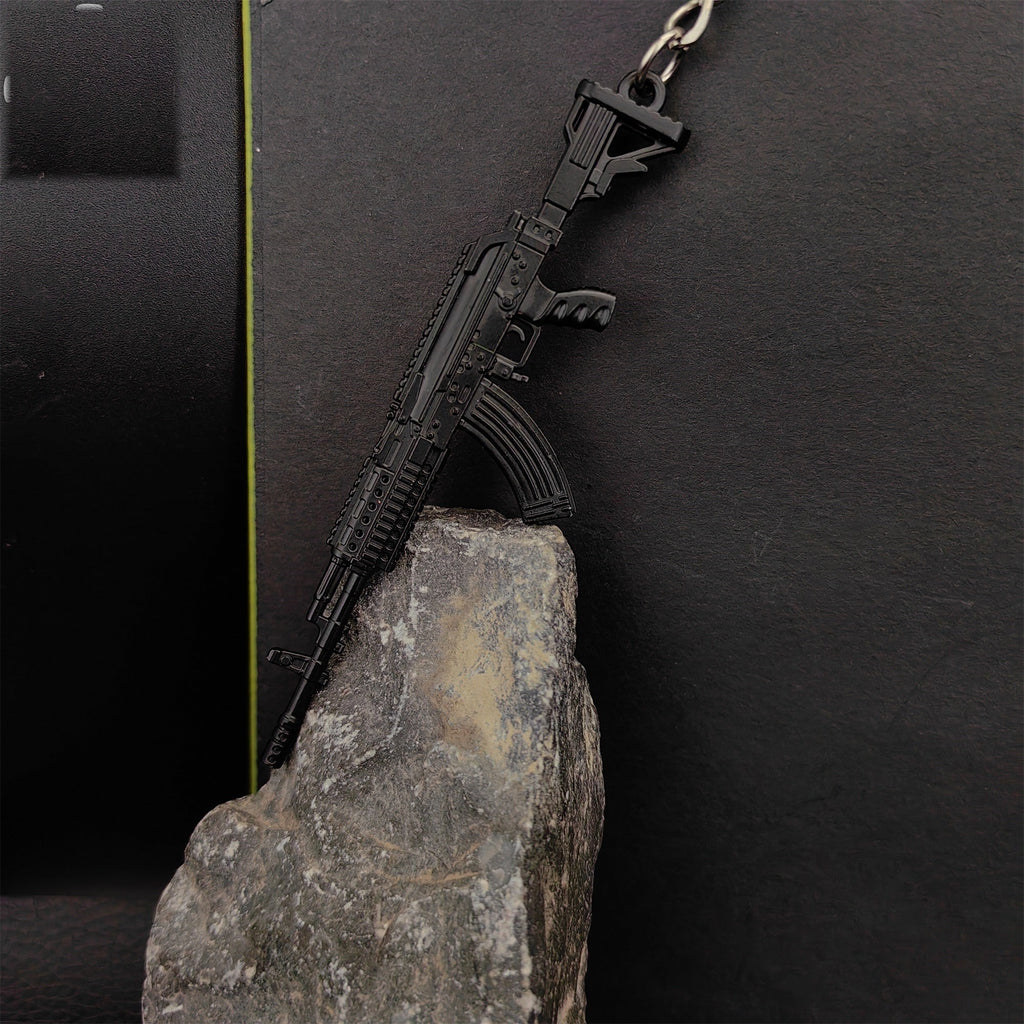 Metal M762 Mini Gun Model Keychain Pendant