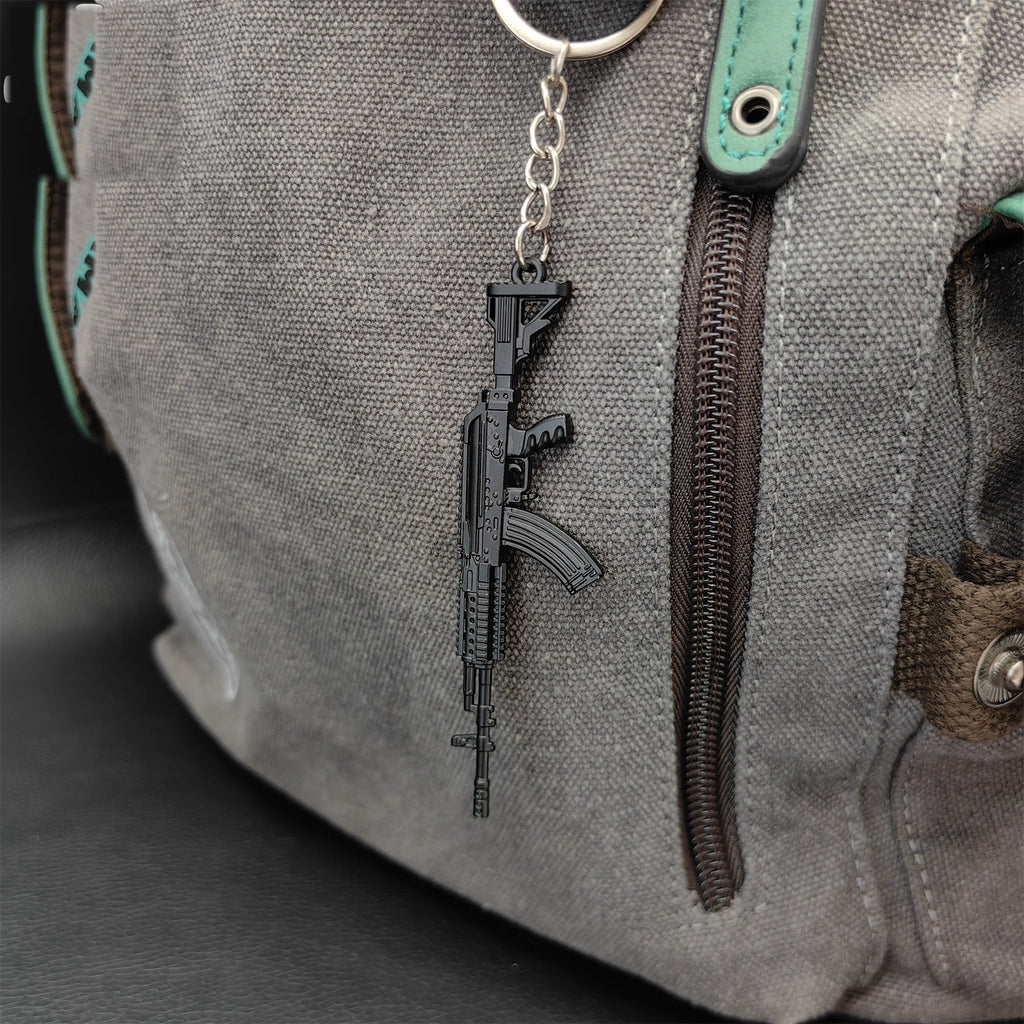 Metal M762 Mini Gun Model Keychain Pendant