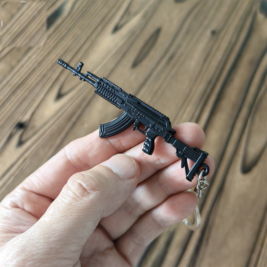 Metal M762 Mini Gun Model Keychain Pendant