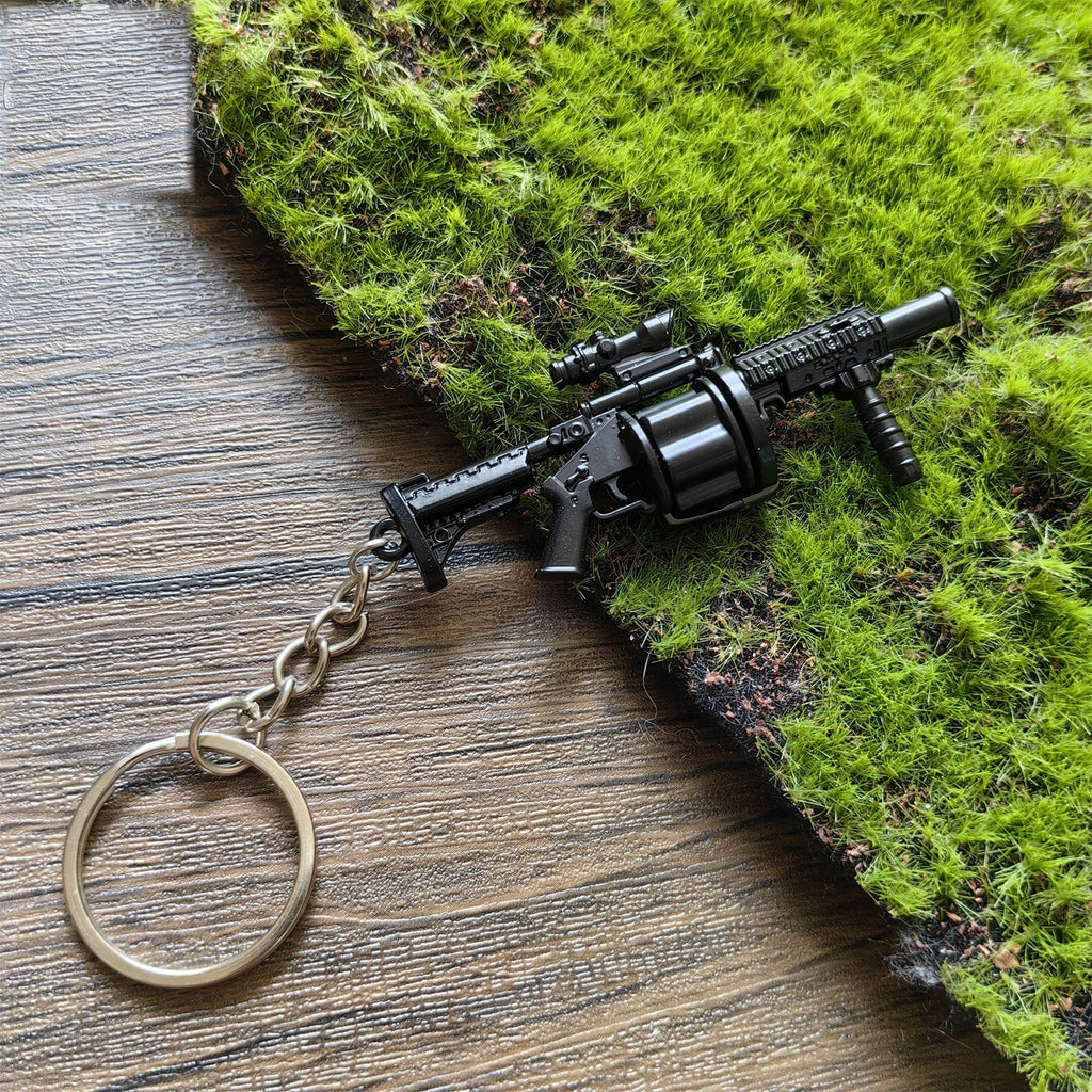 Mini Multiple Grenade Launcher Black MGL Metal Keychain