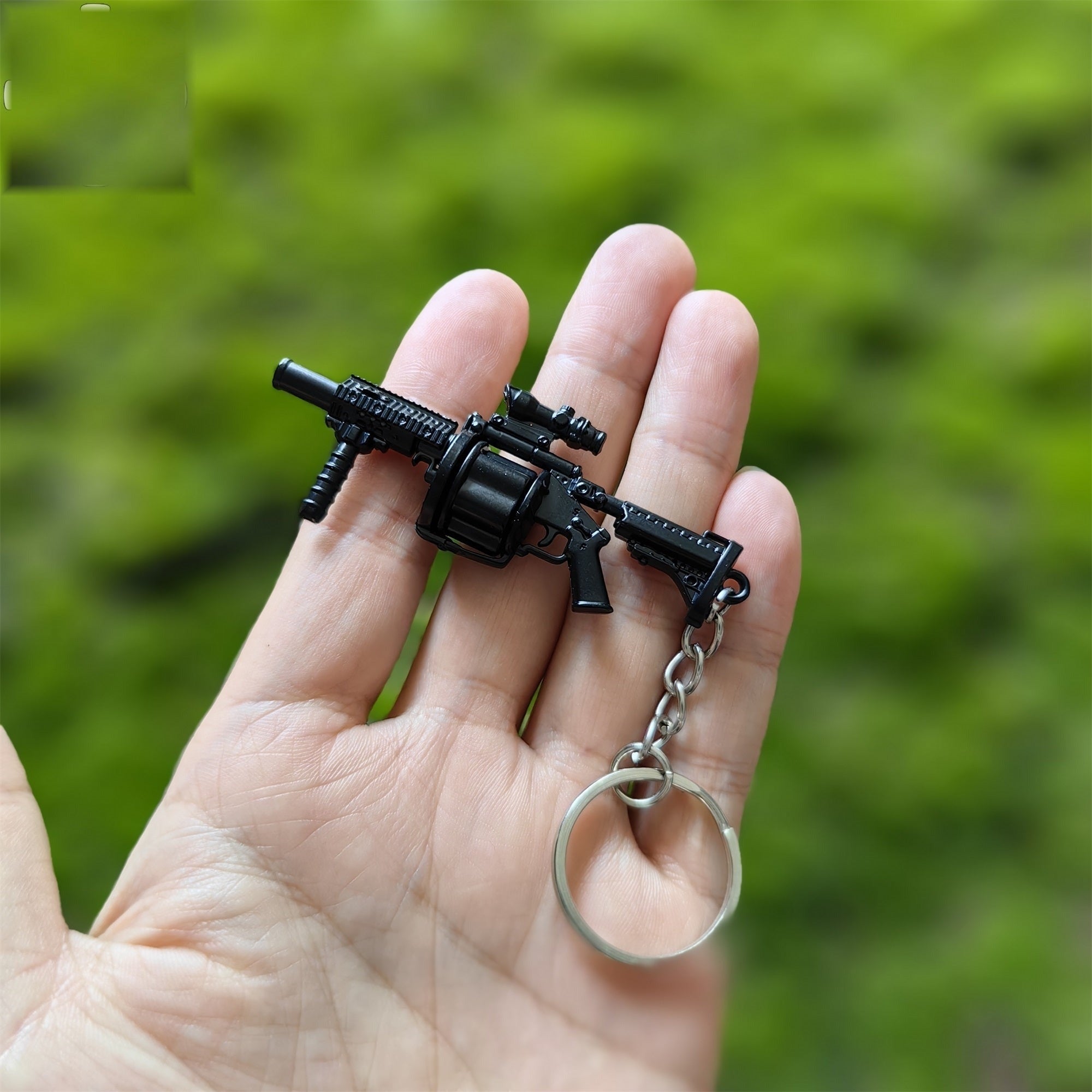 Mini Multiple Grenade Launcher Black MGL Metal Keychain