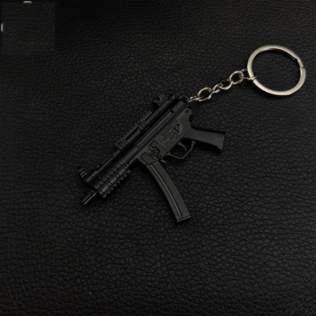 Metal MP5K Mini Submachine Gun Model Keychain