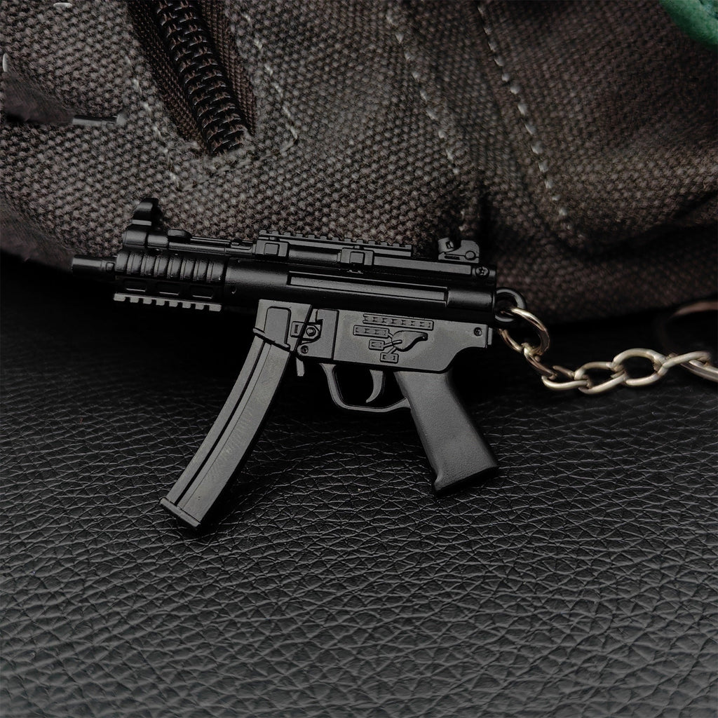 Metal MP5K Mini Submachine Gun Model Keychain
