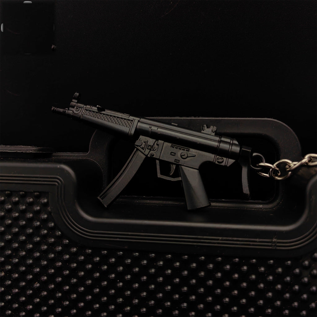 Tiny Metal MP5 Submachine Gun Model Keychain