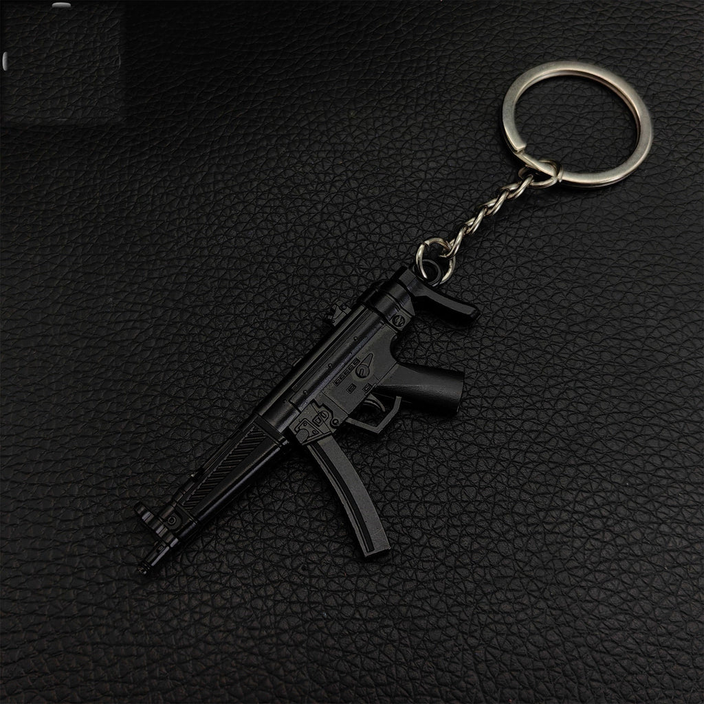 Tiny Metal MP5 Submachine Gun Model Keychain