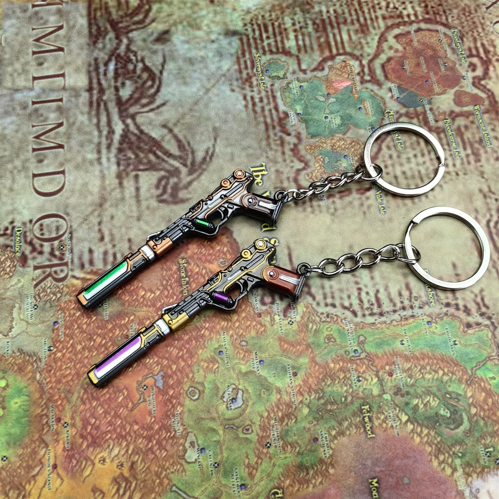 Metal Magepunk Ghost Gun Tiny KeyChain Pendant