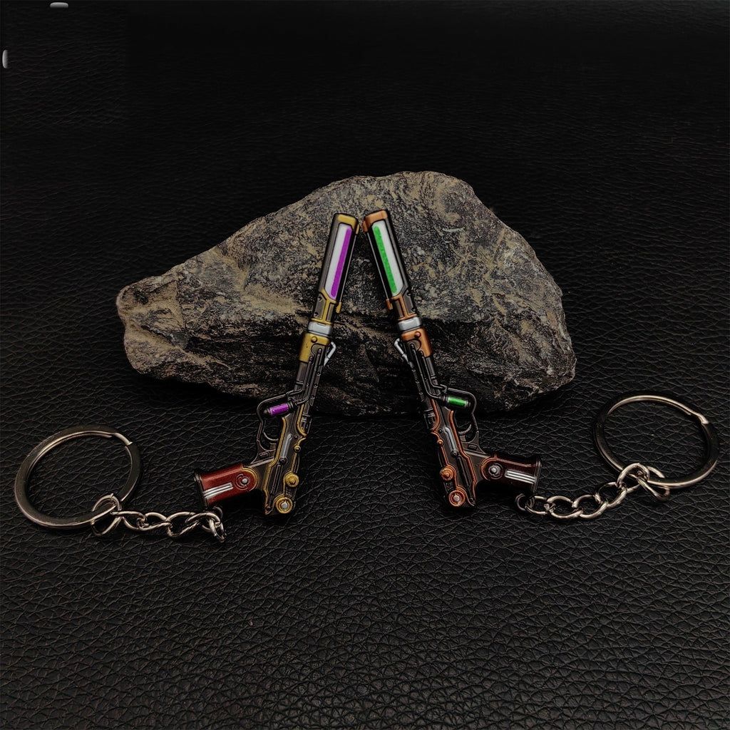 Metal Magepunk Ghost Gun Tiny KeyChain Pendant
