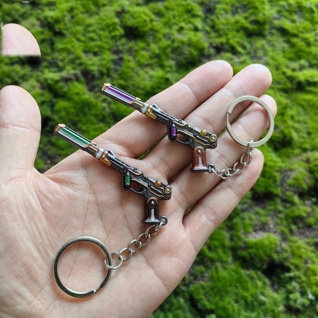 Metal Magepunk Ghost Gun Tiny KeyChain Pendant