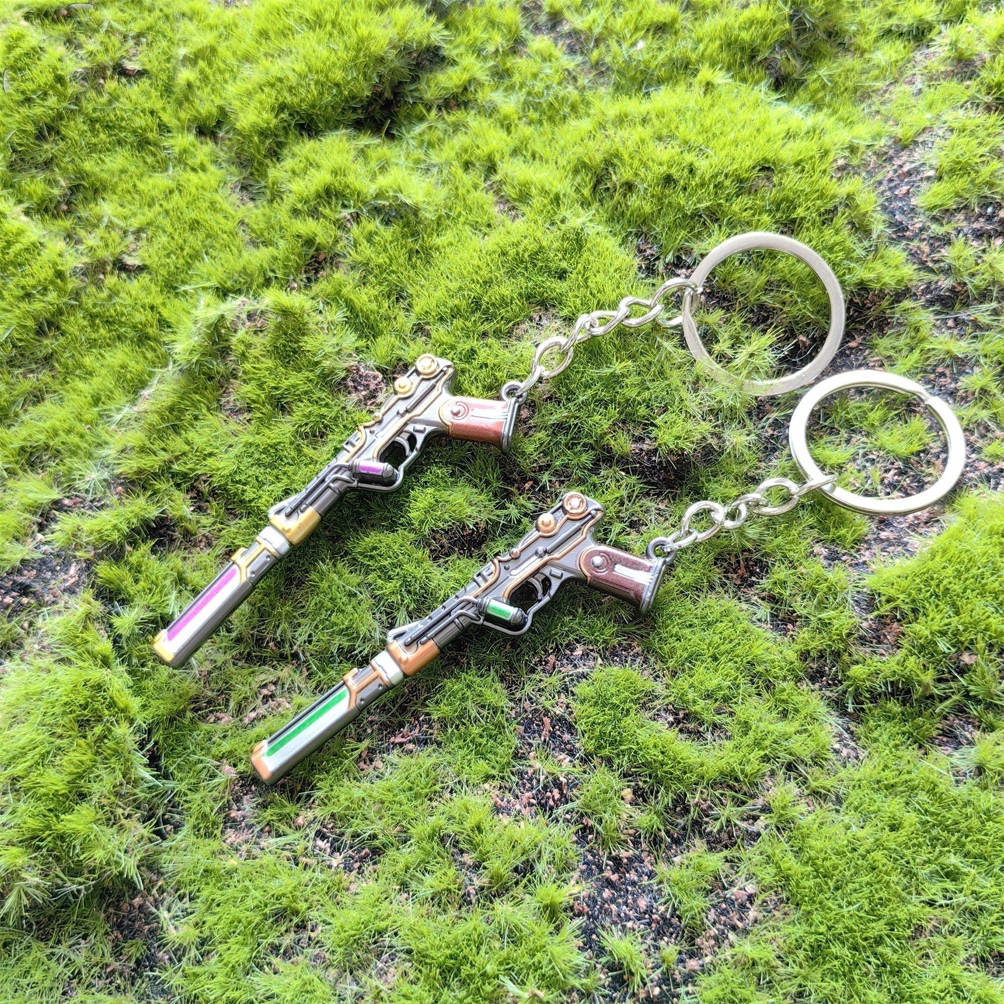 Metal Magepunk Ghost Gun Tiny KeyChain Pendant