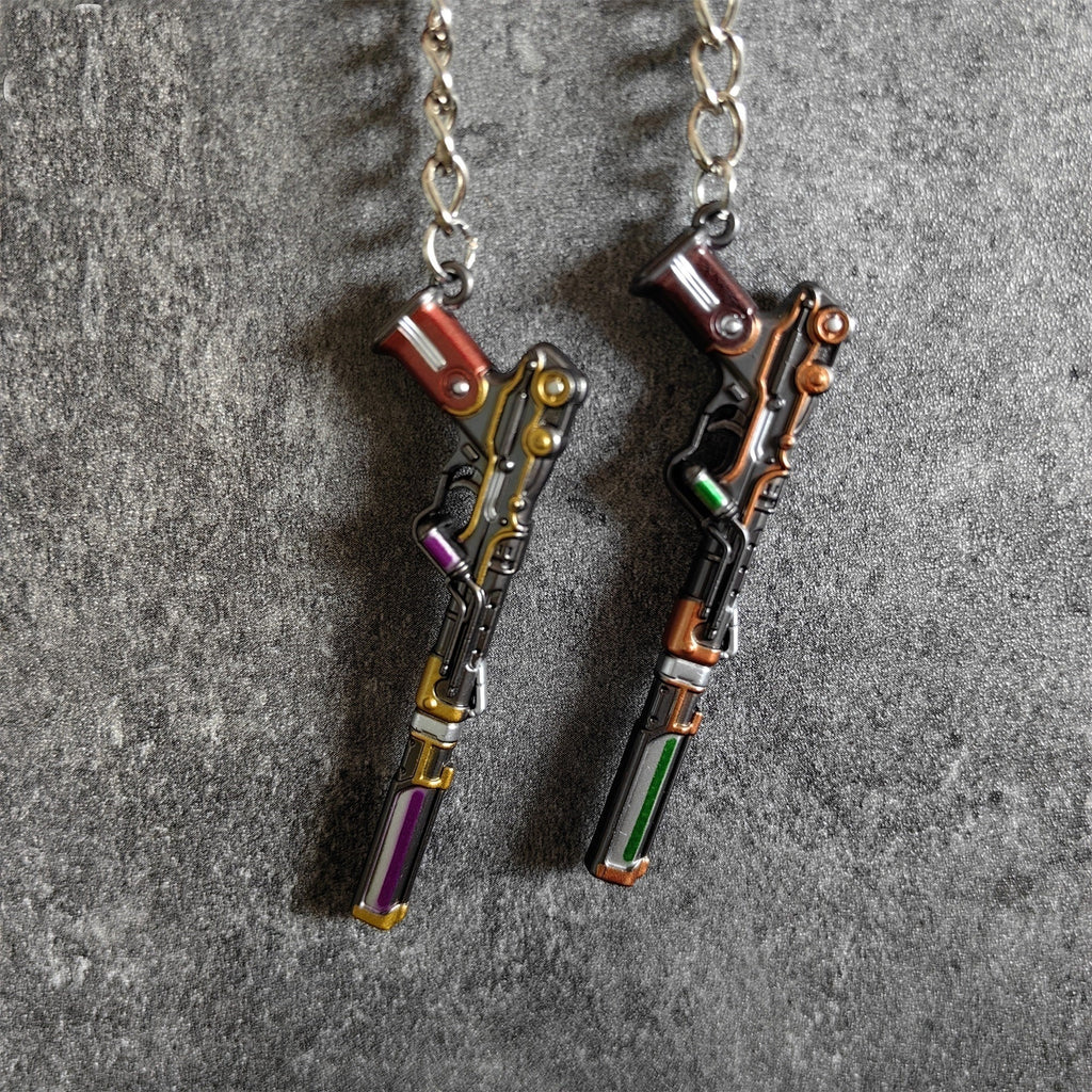 Metal Magepunk Ghost Gun Tiny KeyChain Pendant