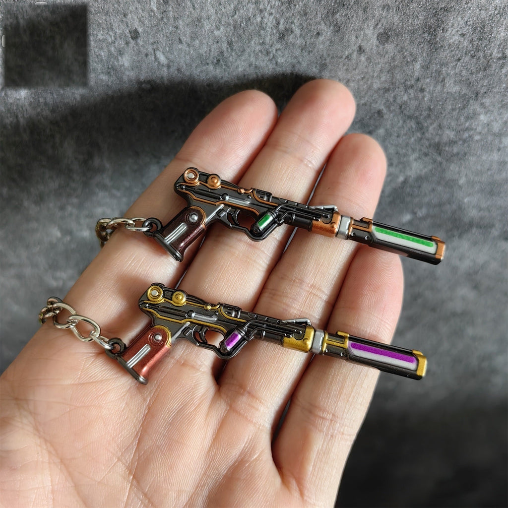 Metal Magepunk Ghost Gun Tiny KeyChain Pendant
