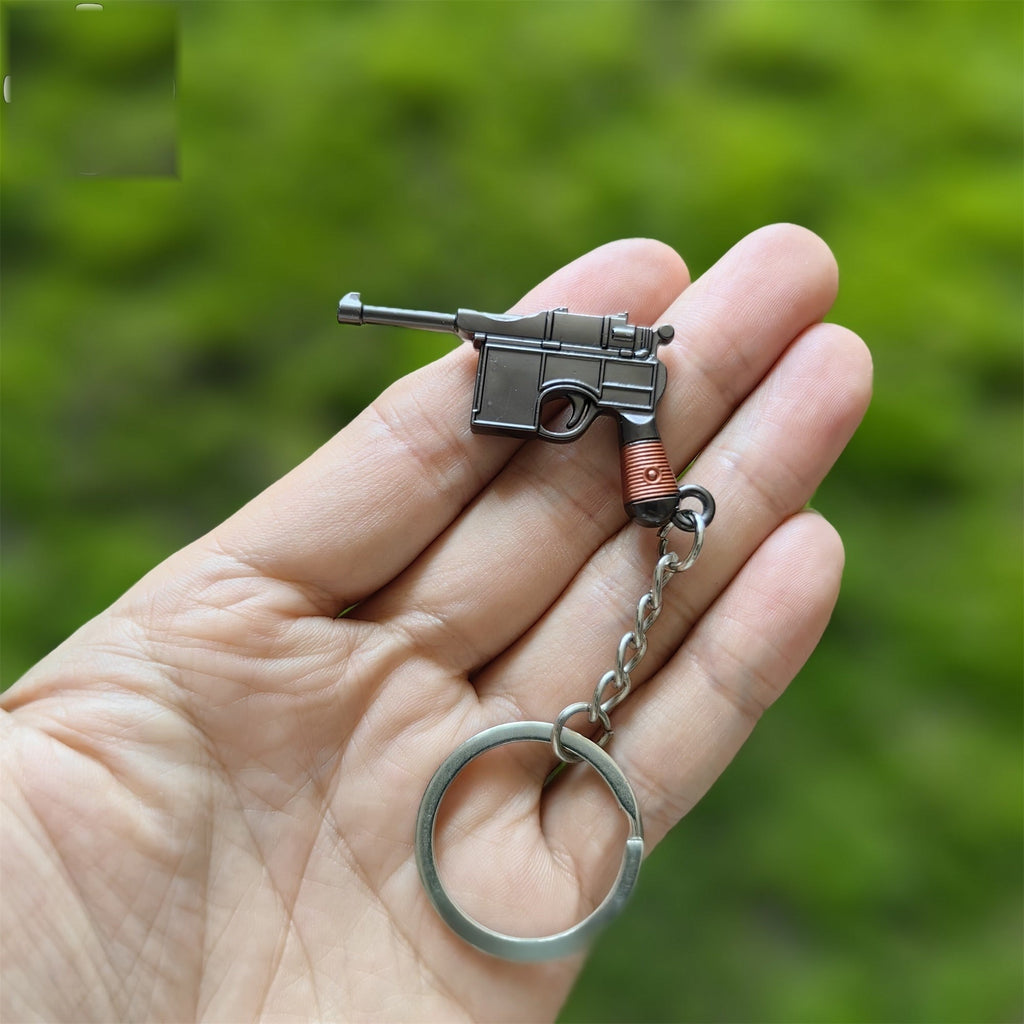 Metal Tiny Mauser C96 Pistol Model Keychain