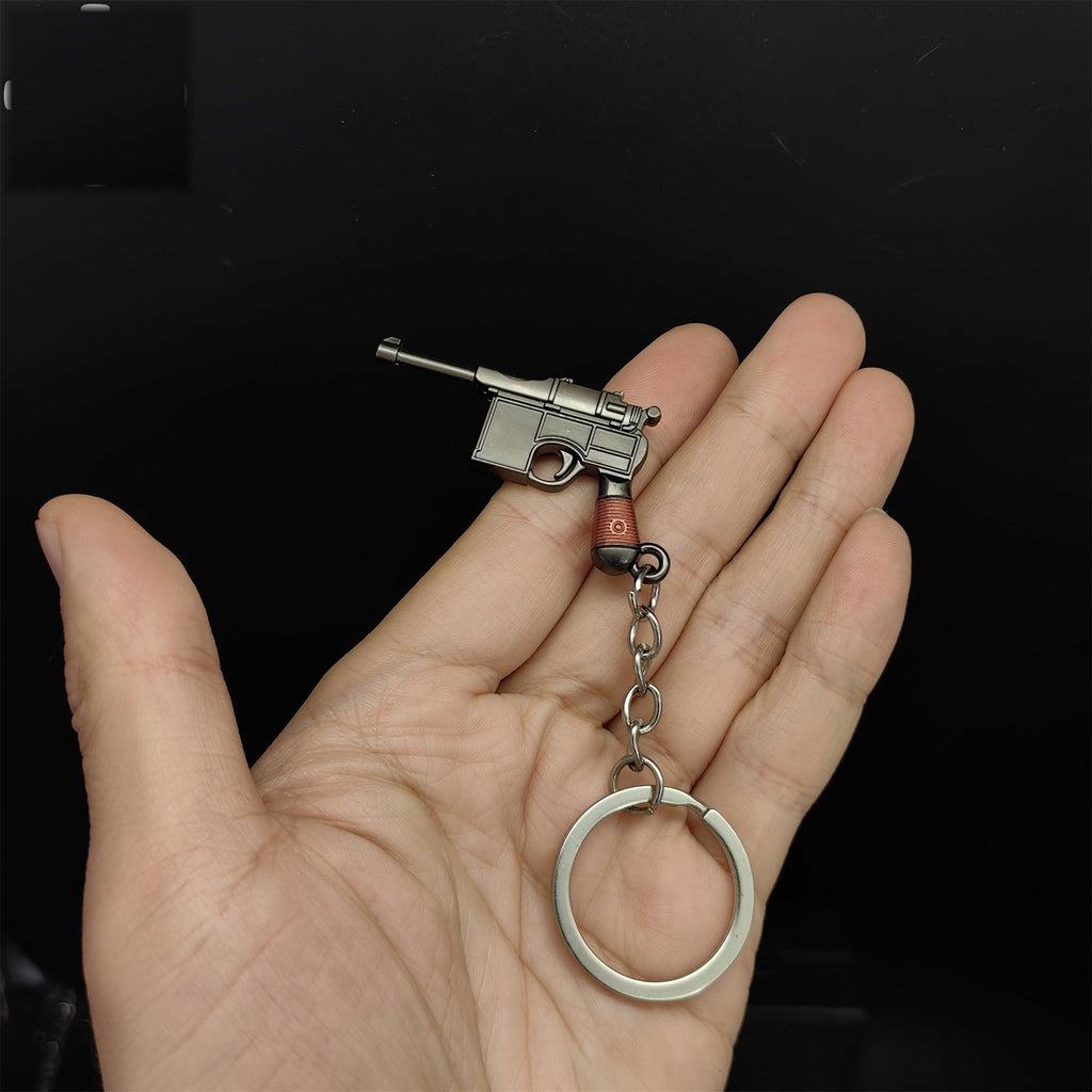 Metal Tiny Mauser C96 Pistol Model Keychain