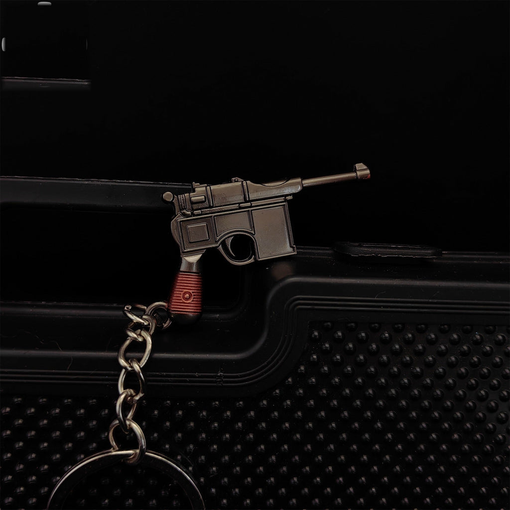 Metal Tiny Mauser C96 Pistol Model Keychain