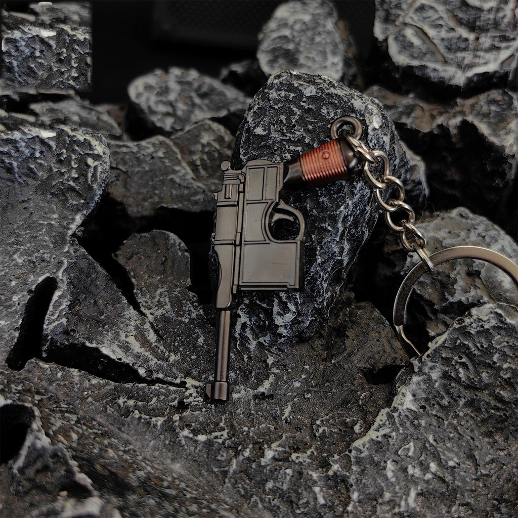 Metal Tiny Mauser C96 Pistol Model Keychain