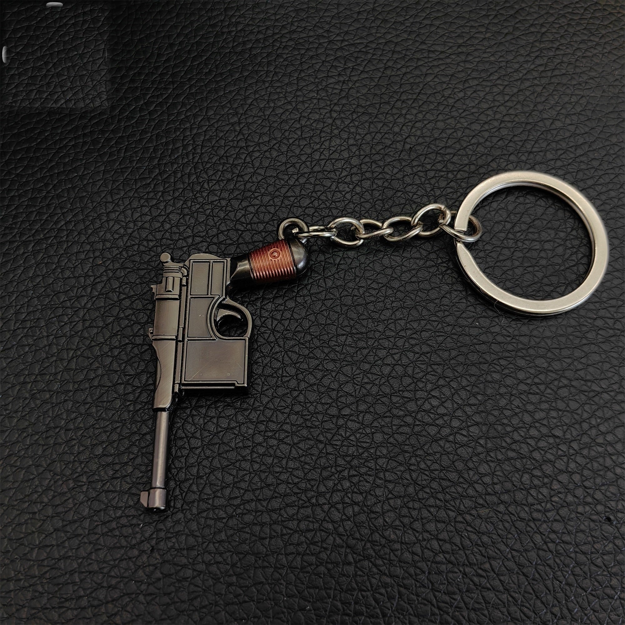 Metal Tiny Mauser C96 Pistol Model Keychain