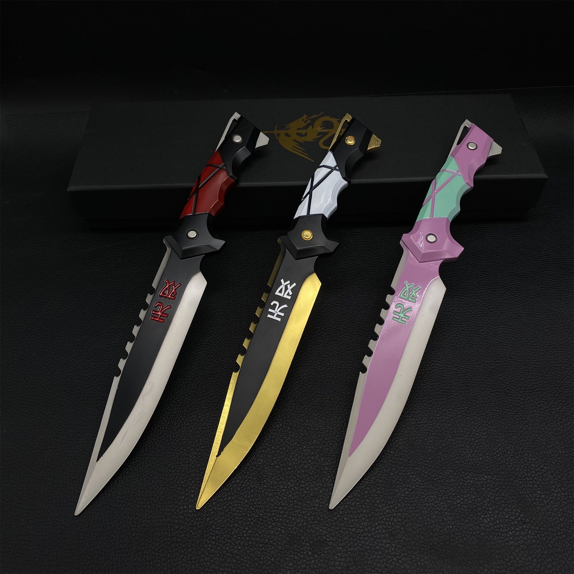 Couteau Ego en métal Arme de mêlée en métal Prop 3 couleurs