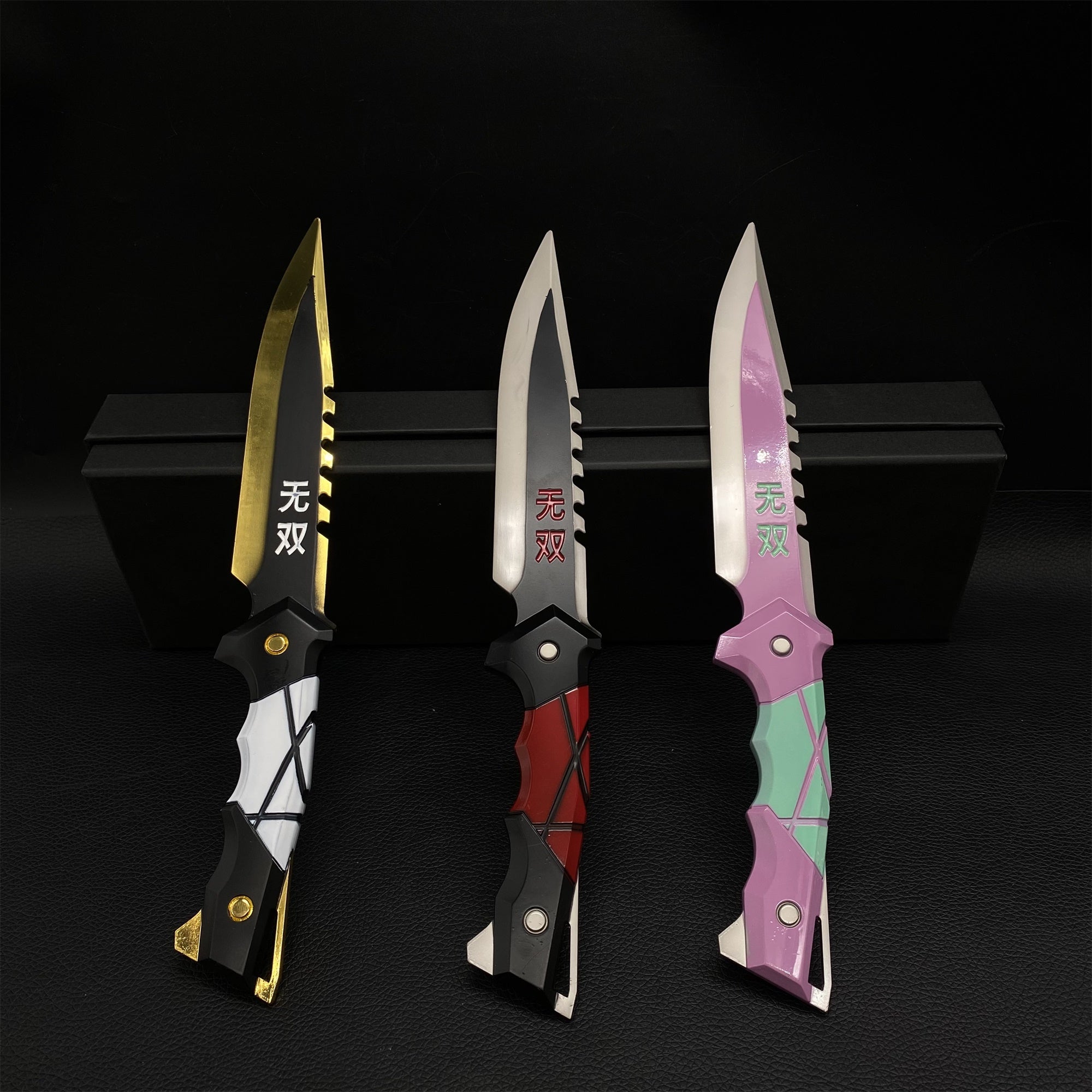 Couteau Ego en métal Arme de mêlée en métal Prop 3 couleurs