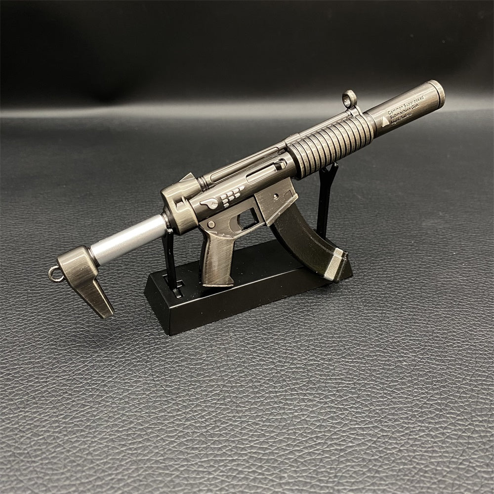Mini Réplique Métal SMG MP5 Silencé – 16 cm