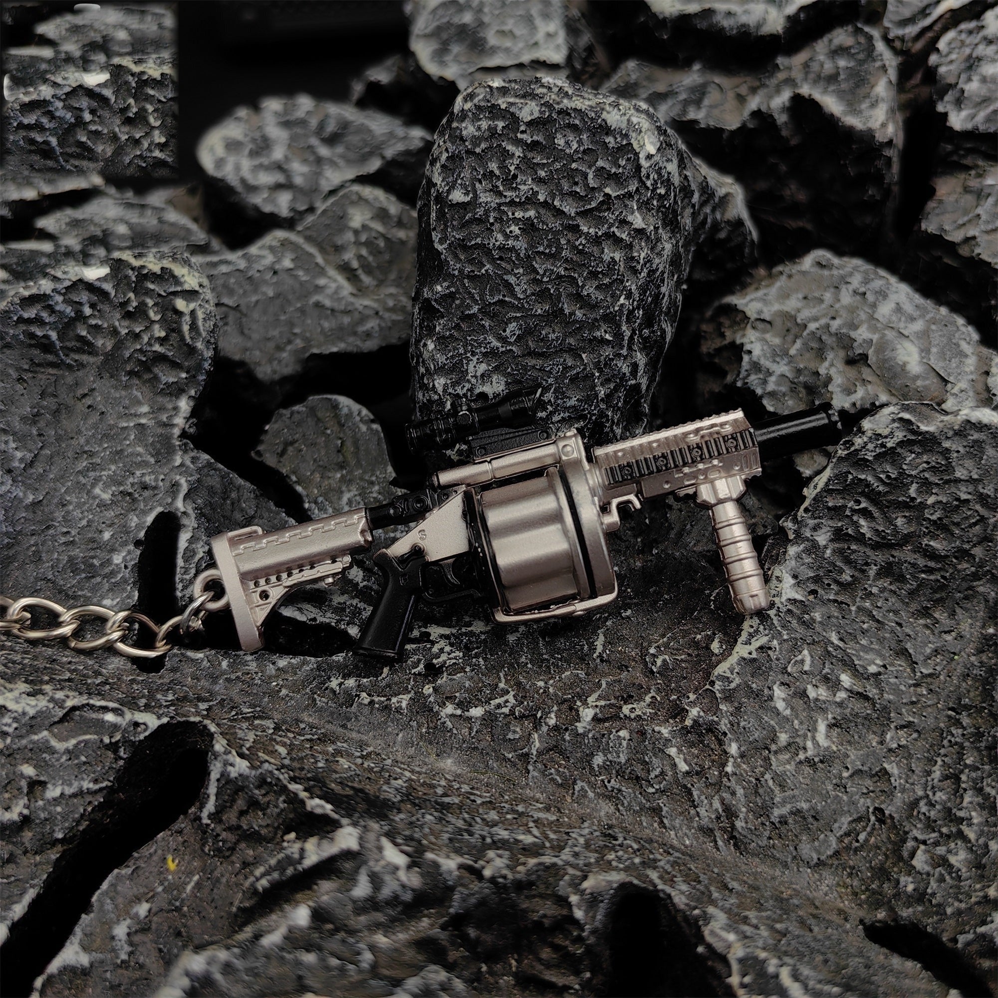 Mini Multiple Grenade Launcher MGL Metal Keychain