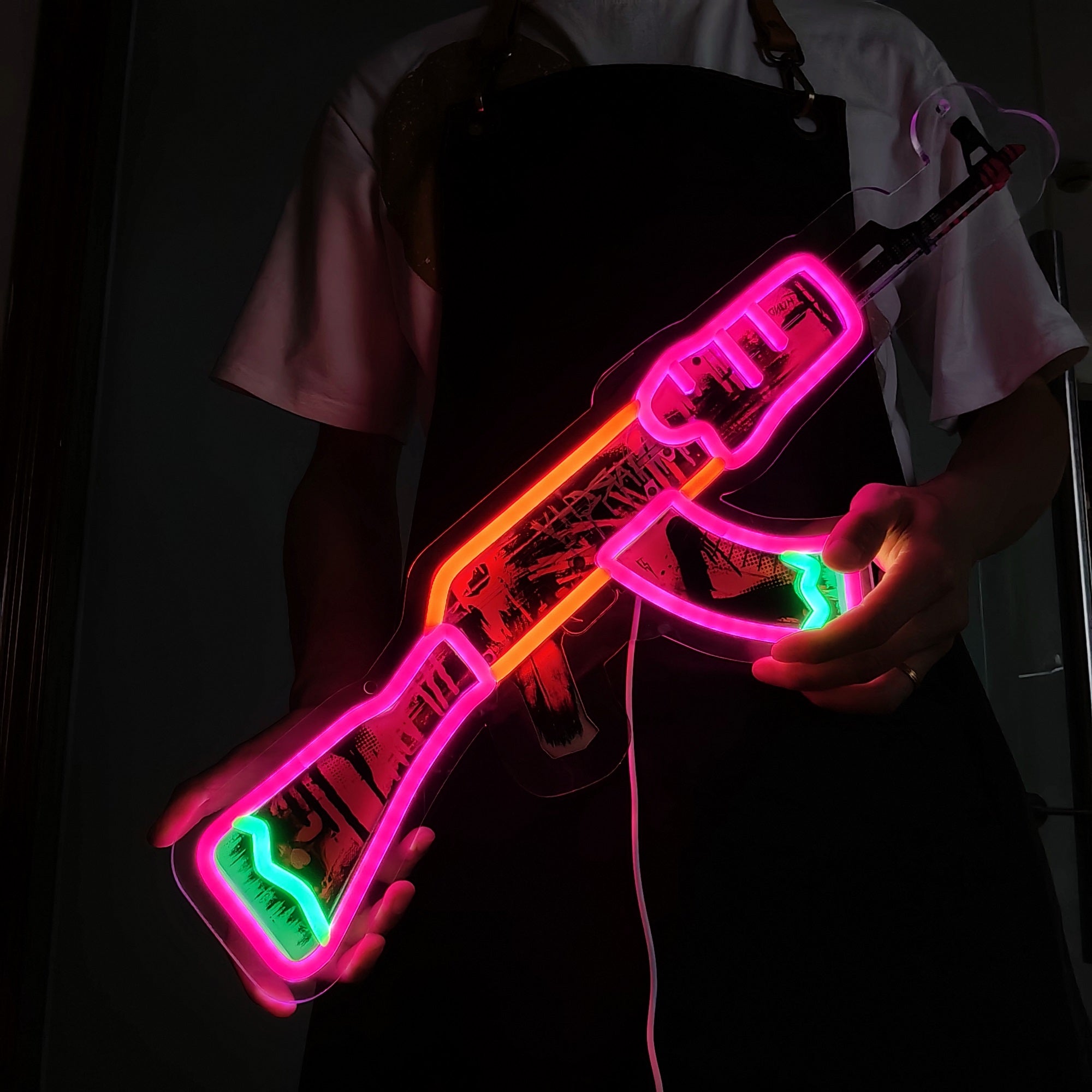 AK47 Neon Revolution 3D Colorful Neon Light Wall Decor