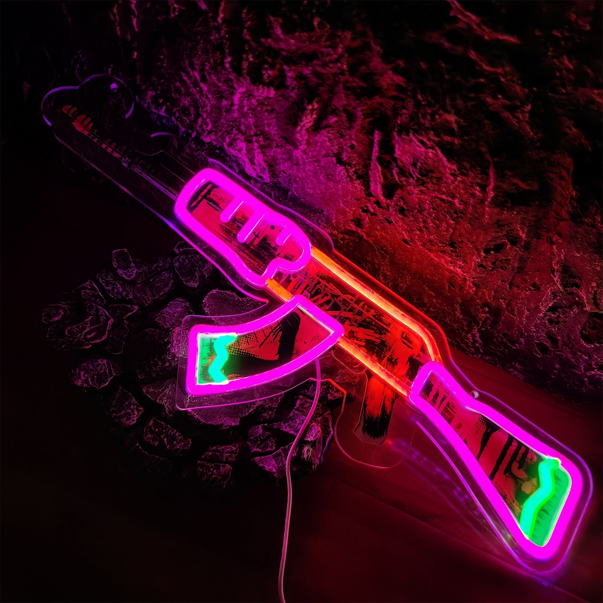 AK47 Neon Revolution 3D Colorful Neon Light Wall Decor