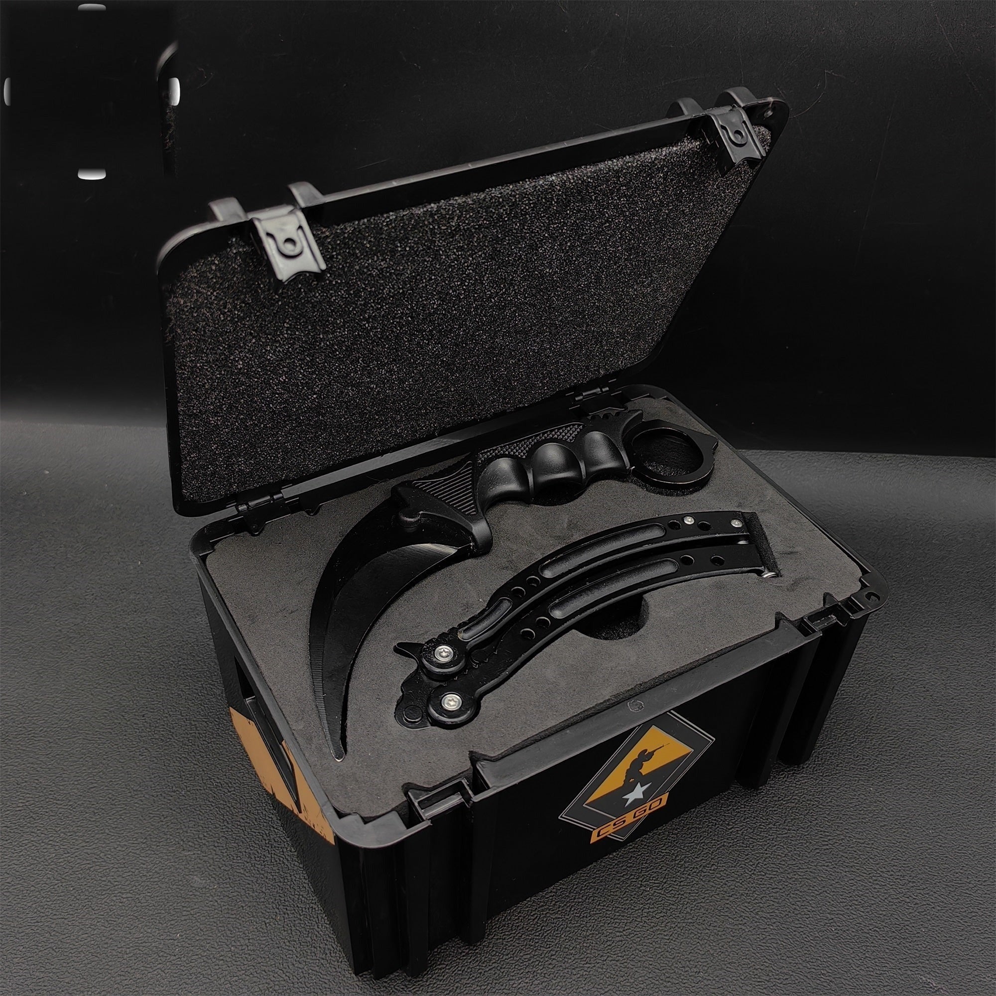 Night Skin Karambit & Balisong Black Weapon Case Blunt Blade Props