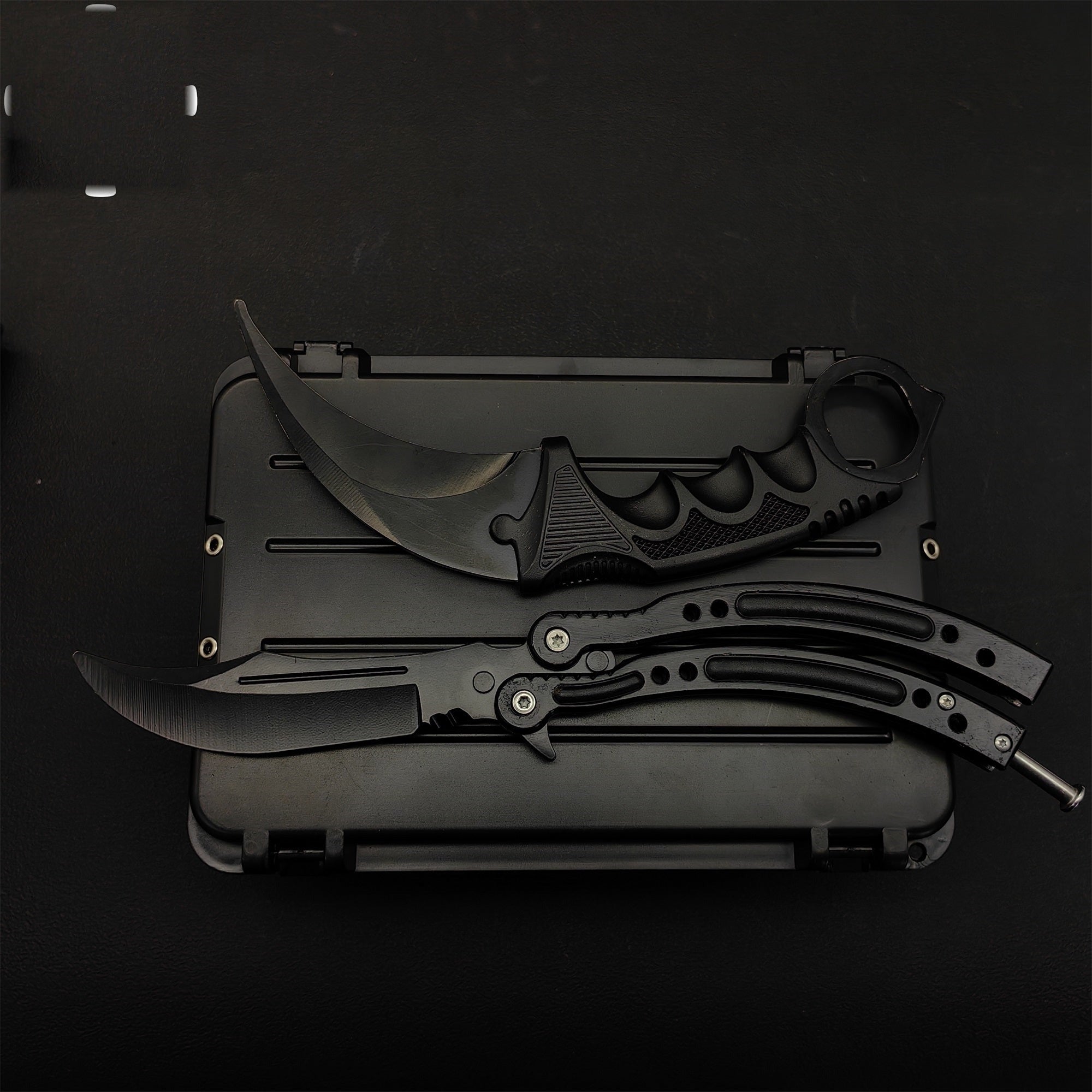 Night Skin Karambit & Balisong Black Weapon Case Blunt Blade Props