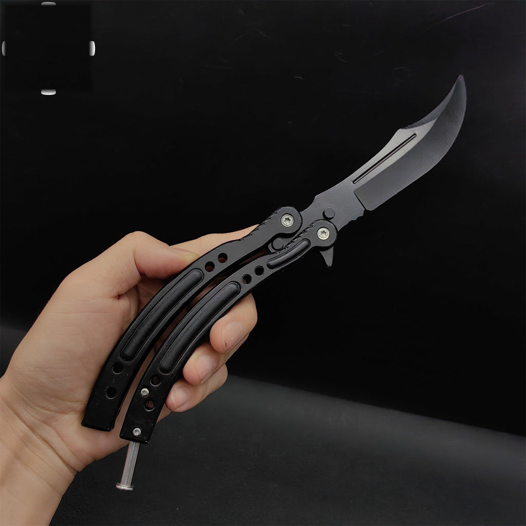 Night Skin Karambit & Balisong Black Weapon Case Blunt Blade Props