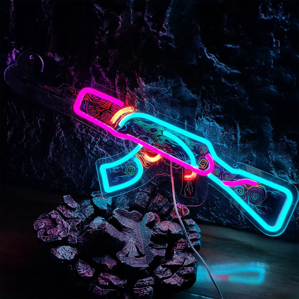 AK47 Nightwish 3D Colorful Night Neno Sign Wall Decor