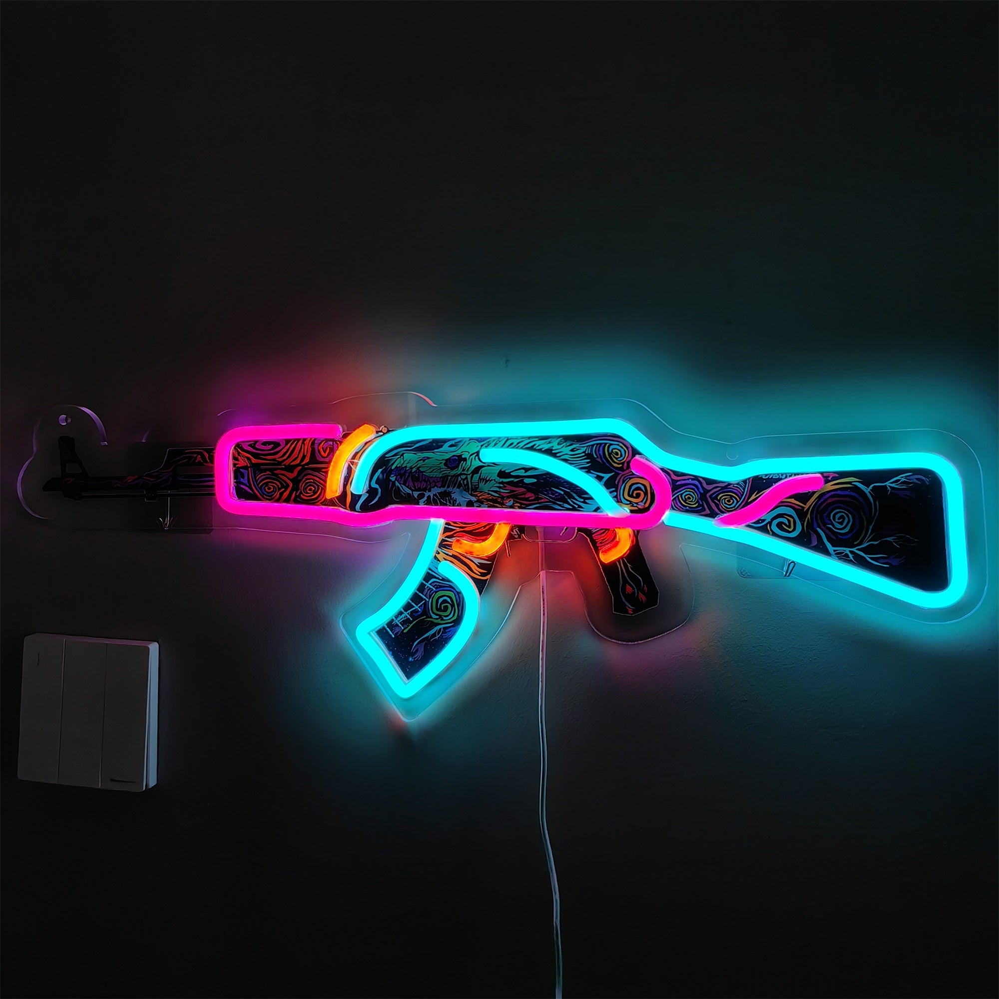 AK47 Nightwish 3D Colorful Night Neno Sign Wall Decor