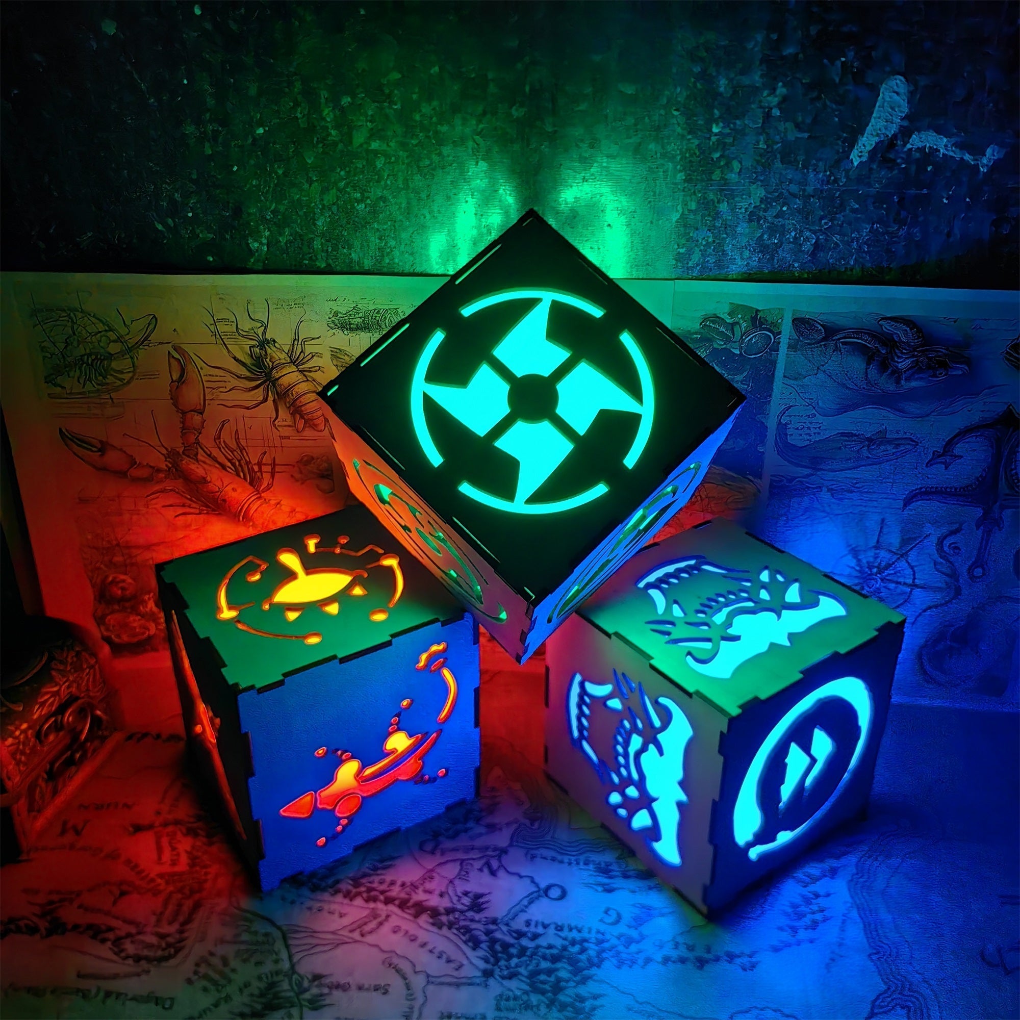 Ninja Eye Inspired Wooden Lantern Desk Decor
